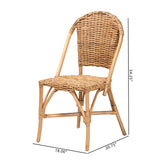 Baxton Studio Neola Modern Bohemian Natural Rattan 2-Piece Dining Chair Set