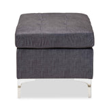 Baxton Studio Riley Modern and Contemporary Grey Fabric Upholstered Ottoman