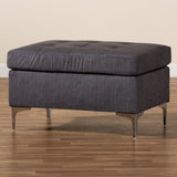 Baxton Studio Riley Modern and Contemporary Grey Fabric Upholstered Ottoman