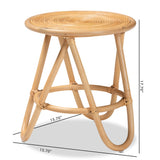 Baxton Studio Rinjani Modern Bohemian Natural Brown Rattan End Table