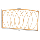 Baxton Studio Halia Modern Bohemian Natural Brown Rattan Queen Size Wall-mount Headboard