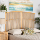 Baxton Studio Malvina Modern Bohemian Natural Brown Rattan Queen Size Wall-mount Headboard