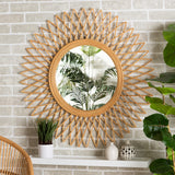 Baxton Studio Vera Modern Bohemian Natural Brown Rattan Accent Wall Mirror