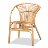 Murai Modern Bohemian Natural Brown Rattan Dining Chair