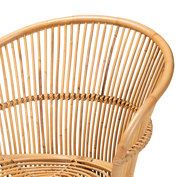 Baxton Studio Narva Modern Bohemian Natural Brown Rattan Accent Chair