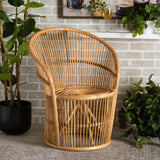 Baxton Studio Narva Modern Bohemian Natural Brown Rattan Accent Chair