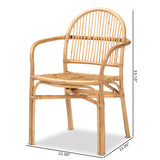 Baxton Studio Tugera Modern Bohemian Natural Brown Rattan Dining Chair