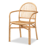 Tugera Modern Bohemian Natural Brown Rattan Dining Chair