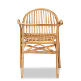 Baxton Studio Tugera Modern Bohemian Natural Brown Rattan Dining Chair