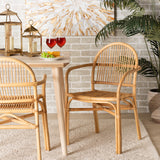 Baxton Studio Tugera Modern Bohemian Natural Brown Rattan Dining Chair