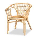 Kaka Modern Bohemian Natural Brown Rattan Dining Chair