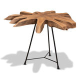 Baxton Studio Merci Rustic Industrial Natural Brown and Black End Table with Teak Tree Trunk Tabletop