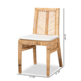 Baxton Studio Suci Modern Bohemian Natural Brown Rattan 2-Piece Dining Chair Set