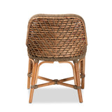 Baxton Studio Kyle Modern Bohemian Natural Brown Woven Rattan Dining Side Chair With Cushion