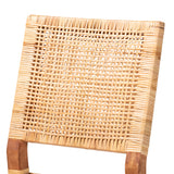 Baxton Studio Lesia Modern Bohemian Natural Brown Rattan and Walnut Brown Finished Wood Counter Stool