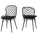 Baxton Studio Sabelle Modern Bohemian Black Finished Rattan and Metal Dining Chair