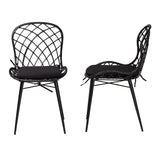 Baxton Studio Sabelle Modern Bohemian Black Finished Rattan and Metal Dining Chair