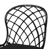 Baxton Studio Sabelle Modern Bohemian Black Finished Rattan and Metal Dining Chair