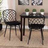 Baxton Studio Sabelle Modern Bohemian Black Finished Rattan and Metal Dining Chair