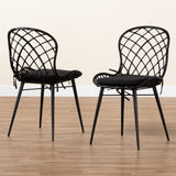 Baxton Studio Sabelle Modern Bohemian Black Finished Rattan and Metal Dining Chair