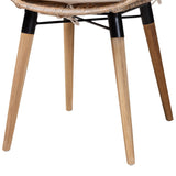 Baxton Studio Ballerina Modern Bohemian Natural Brown Finished Teak Wood and Greywashed Rattan Dining Chair