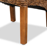 Baxton Studio Trianna Rustic Transitional Natural Abaca and Brown Finished Wood Dining Chair