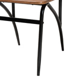 Baxton Studio Neona Modern Industrial Walnut Brown Finished Wood and Black Metal 5-Piece Dining Set