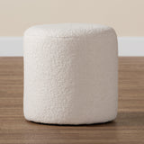 Tori Modern and Contemporary Ivory Boucle Upholstered Ottoman