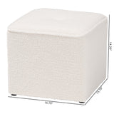 Isaiah Modern and Contemporary Ivory Boucle Upholstered Ottoman