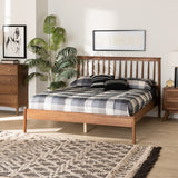 Baxton Studio Agatis Mid-Century Modern Walnut Brown Finished Wood Queen Size Bed