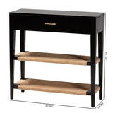 Baxton Studio Freya Modern Bohemian Black Finished Bayur Wood 1-Drawer Console Table