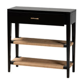 Baxton Studio Freya Modern Bohemian Black Finished Bayur Wood 1-Drawer Console Table