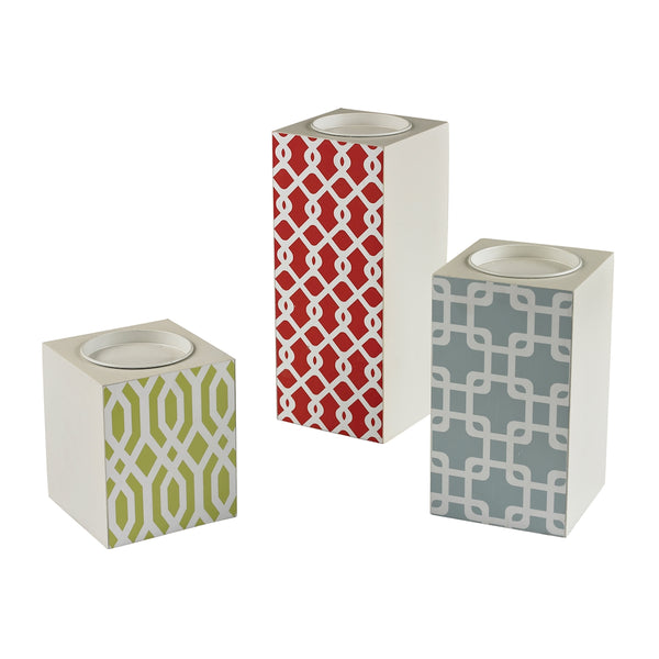 Chevron Print Candle Holders (3-piece Set) 129-1101/S3 Elk Home