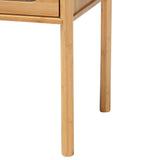 Baxton Studio Naresh Mid-Century Modern Transitional Natural Brown Bamboo Wood 1-Drawer End Table