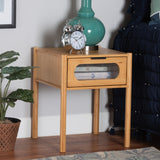 Baxton Studio Naresh Mid-Century Modern Transitional Natural Brown Bamboo Wood 1-Drawer End Table