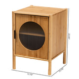 Baxton Studio Naresh Mid-Century Modern Transitional Natural Brown Bamboo Wood 1-Door End Table