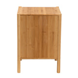 Baxton Studio Naresh Mid-Century Modern Transitional Natural Brown Bamboo Wood 1-Door End Table