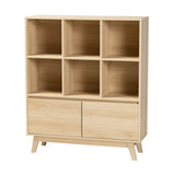 Danina Japandi Oak Brown Finished Wood Bookshelf