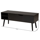 Baxton Studio Roden Modern Two-Tone Black and Espresso Brown Finished Wood Coffee Table with Lift-Top Storage Compartment