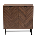 Baxton Studio Sadia Modern Walnut Brown Finished Wood Storage Cabinet