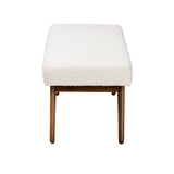 Baxton Studio Rika Japandi Cream Boucle Fabric and Walnut Brown Finished Wood Bench White/Walnut Brown BBT5367-Cream/Walnut-Bench