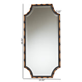 Baxton Studio Lieven Rustic Glam and Luxe Two-Tone Light Brown and Black Finished Metal Accent Wall Mirror