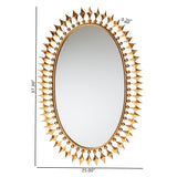 Baxton Studio Rogier Modern Glam and Luxe Antique Goldleaf Metal Accent Wall Mirror