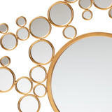 Baxton Studio Castiel Modern Glam and Luxe Antique Goldleaf Metal Bubble Accent Wall Mirror 