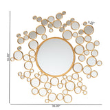 Baxton Studio Castiel Modern Glam and Luxe Antique Goldleaf Metal Bubble Accent Wall Mirror 