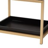 Baxton Studio Melosa Modern Glam and Luxe Black Finished Wood and Gold Metal 1-Drawer End Table