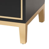 Baxton Studio Donald Modern Glam and Luxe Black Finished Wood and Gold Metal 2-Drawer End Table