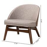 Baxton Studio Lovella Mid-Century Modern Grey Fabric and Walnut Brown Finished Wood 2-Piece Accent Chair Set