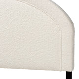 Baxton Studio Fiana Modern Cream Boucle Fabric Queen Size Headboard White/Dark Brown BBT61128-Maya-Cream-HB-Queen