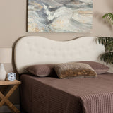 Baxton Studio Brantley Modern Cream Boucle Fabric Queen Size Headboard White/Dark Brown BBT61131-Maya-Cream-HB-Queen